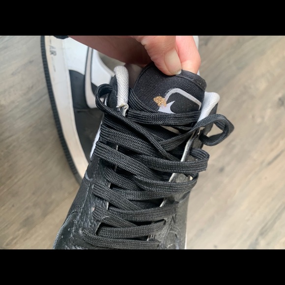 Nike black white Air Force 1 AF 1 size 10 - Picture 2 of 6
